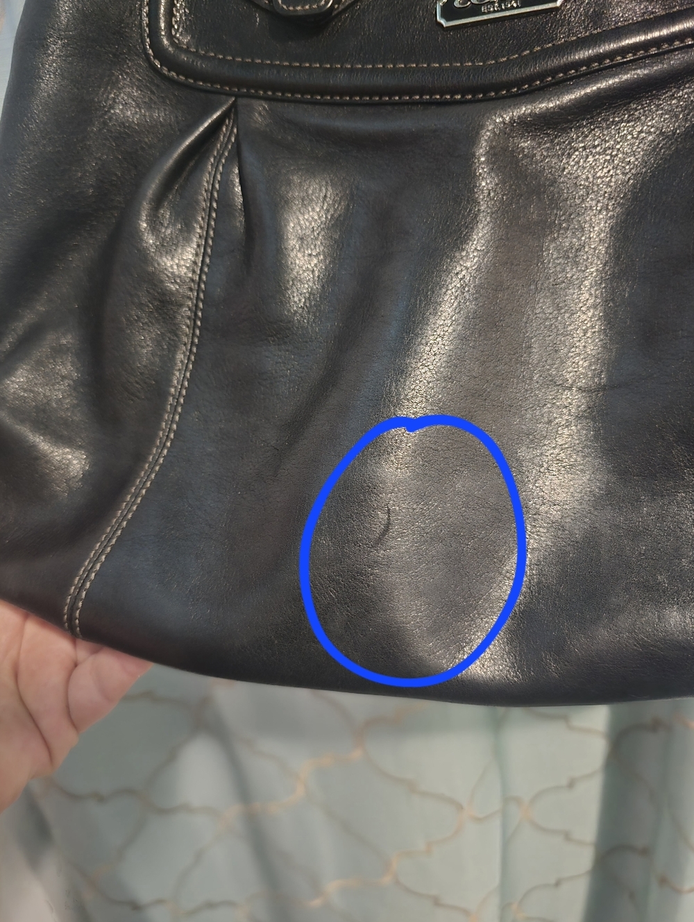 Coach Madison Collection Ashley Sofia Black Pebbled Leather Purse Satchel 14574 - Picture 10 of 12